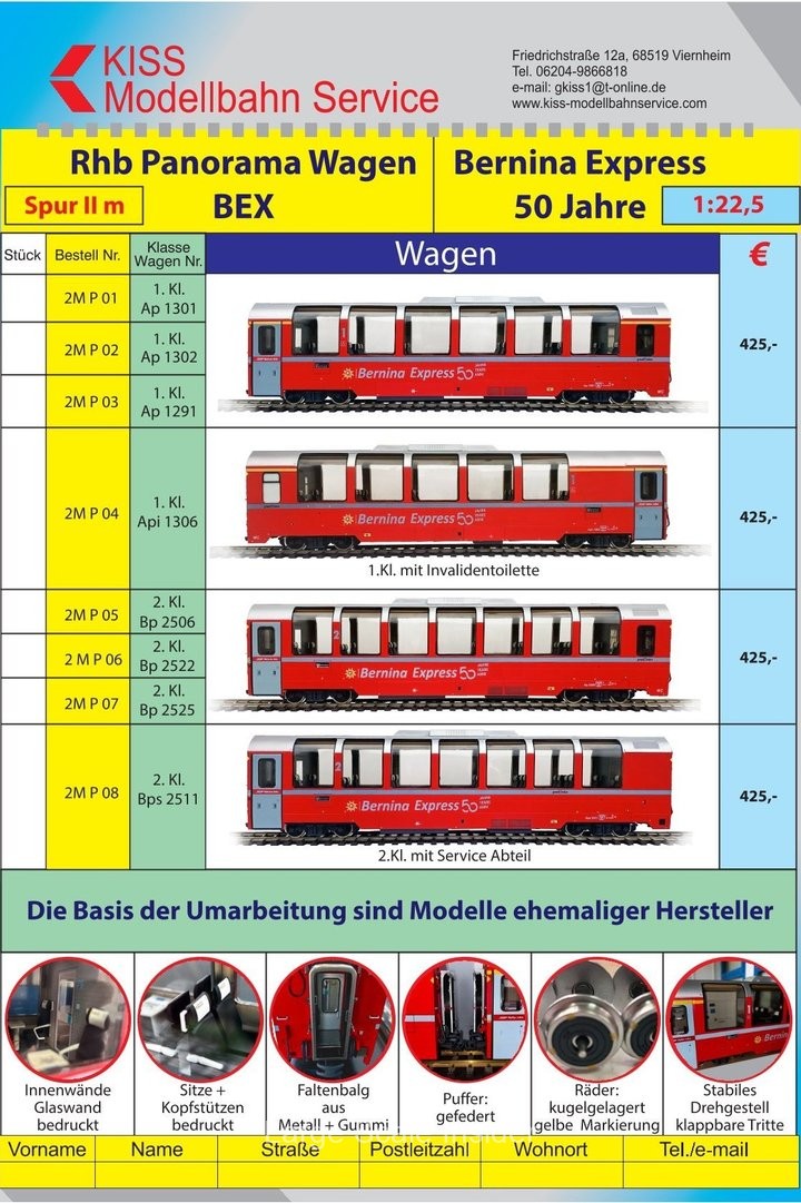 Kiss Modellbahn Service Announces RhB Bernina Express “50 Jahre