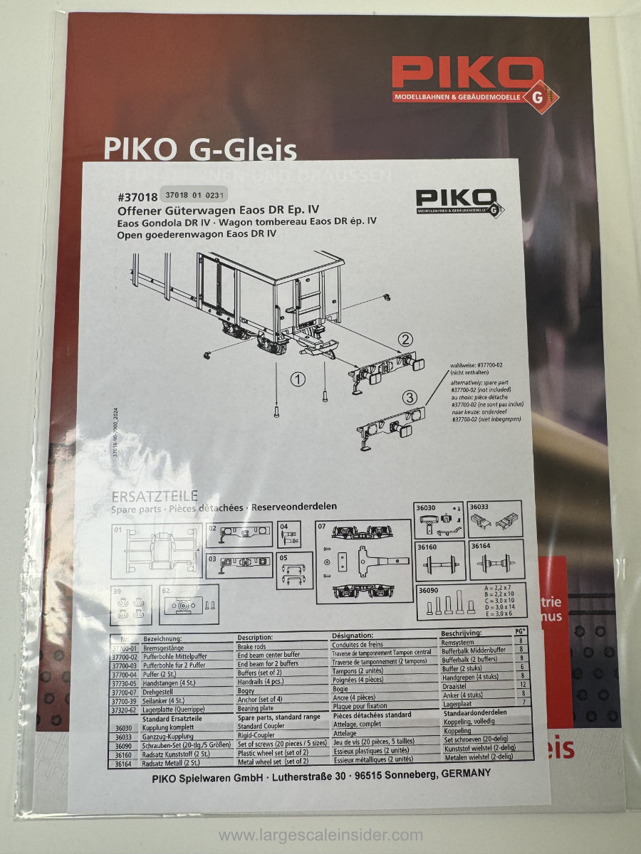 PIKO G 37018 High Side Gondola Eas DR IV